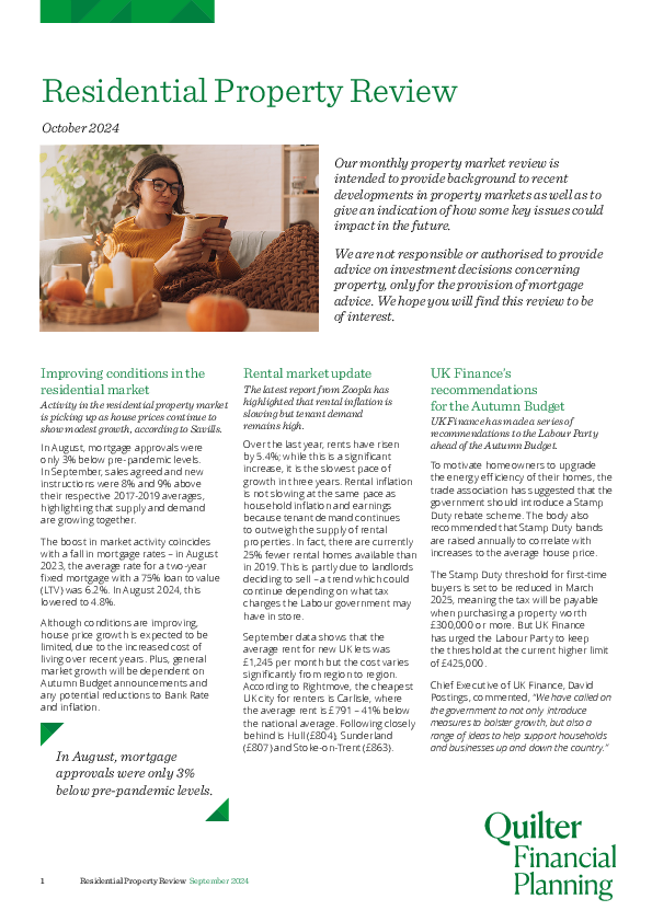 Residential Property Review of October 2024