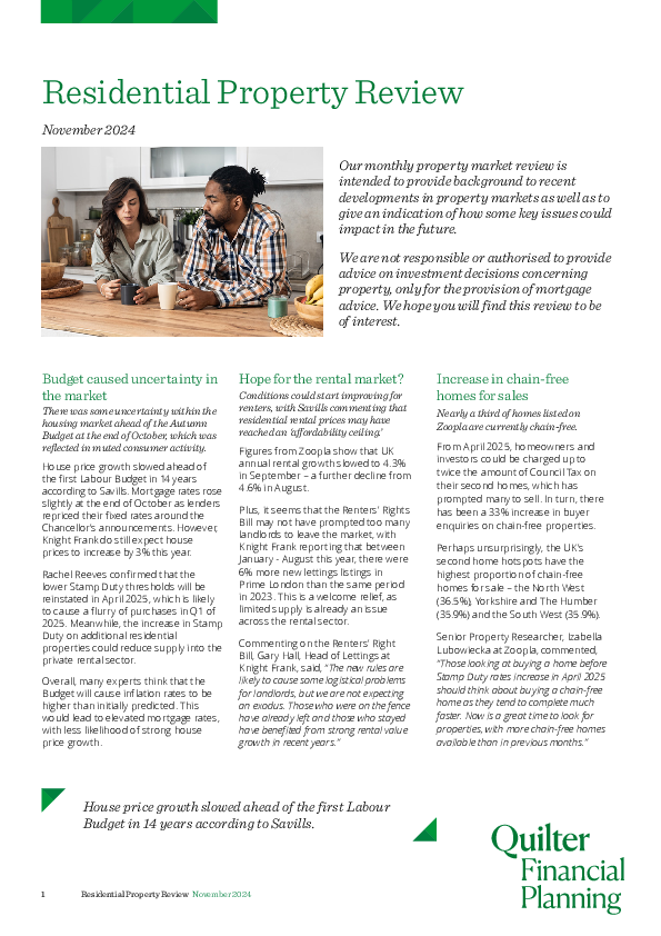 Residential Property Review of November 2024